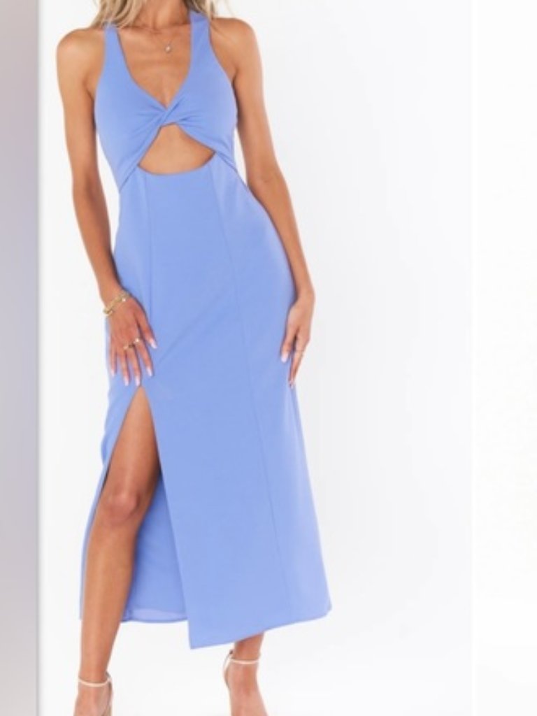 Nwt Show Me Your Mumu Luca Midi Dress Periwinkle Wedding Guest Formal Party L